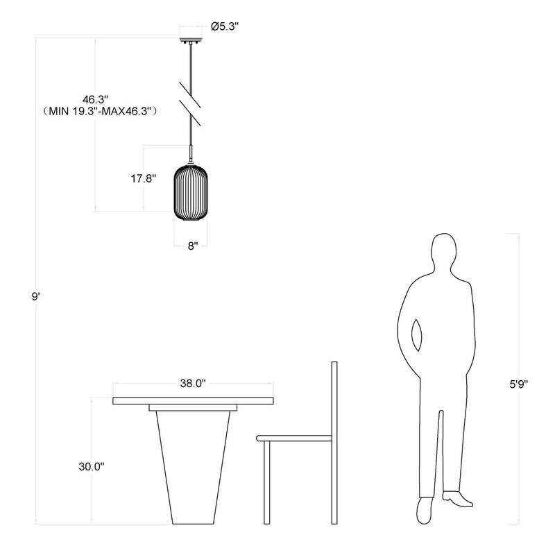 Modern 1-light 8In Kitchen Island Pendant Lighting with Art Glass - 8 inches