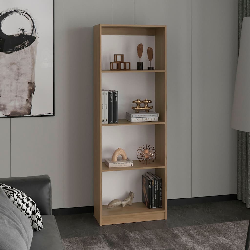 Home 4 Shelves, Modern Display Unit For Books And Decor for Living Rooms, Office or Bedroom, Natural Oak