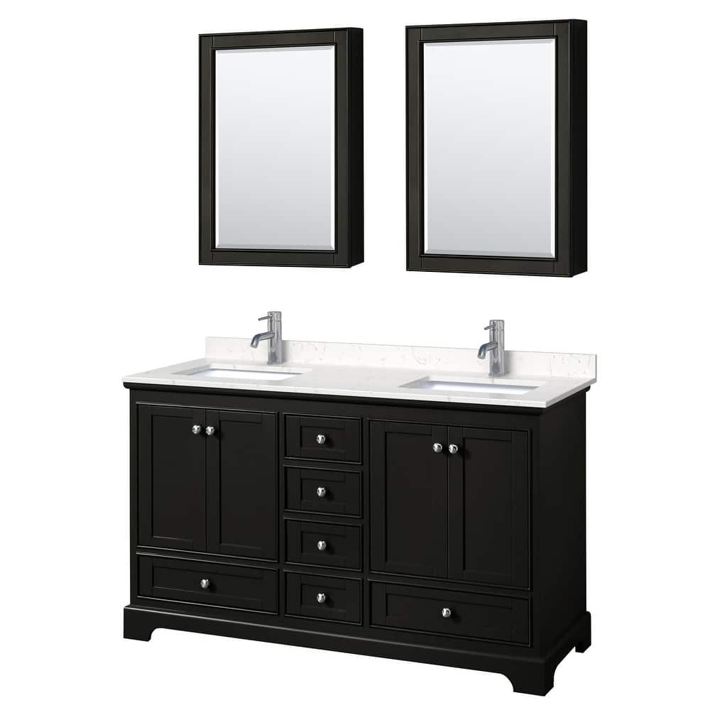 Wyndham Collection Deborah 60" Free Standing Double Basin Vanity Set