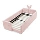 preview thumbnail 43 of 53, Twin Size Upholstered Platform Bed with Headboard,Montessori Bed Frame for Toddlers,Floor Bed