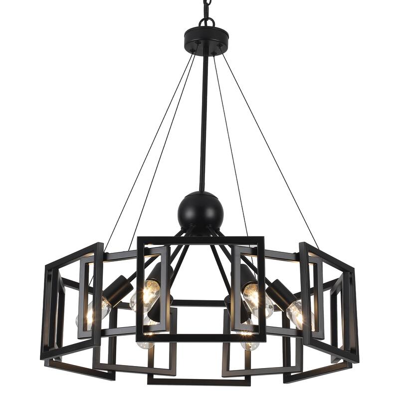 6-Light Rustic Geometric Chandelier for Kitchen Island with no bulbs included