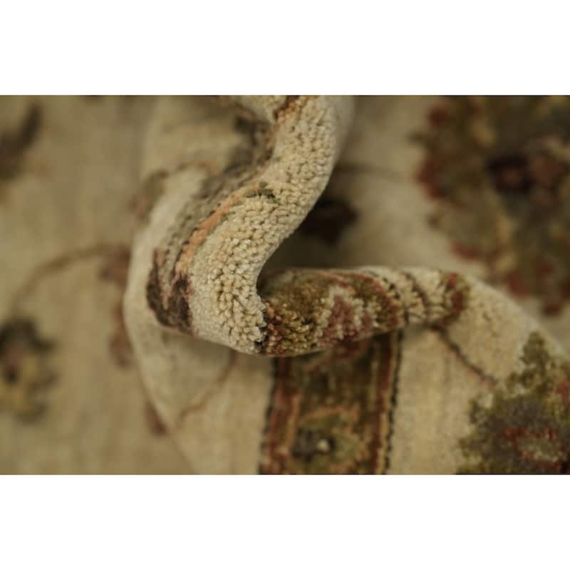 Hand Knotted Oriental 100% Wool Carpet Traditional Traditional Beige & Ivories Agra Area Rug - 10' 1'' X 7' 11''