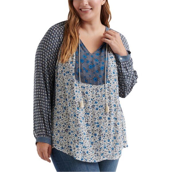 Lucky Brand Border Print Cardigan 