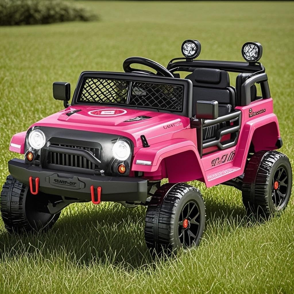 EROMMY 24V 2-Seater Ride-On Truck for Kids, 4WD Electric Car with Remote, Lights & Music.