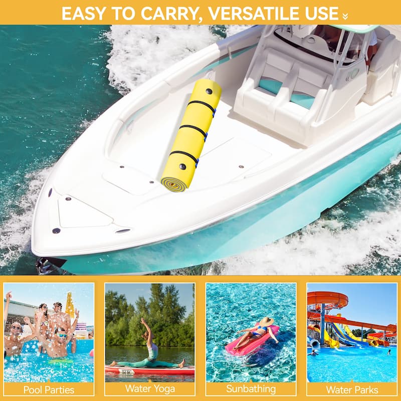 Moasis 12' X 6' Lily Pad Floating Mat Water Mat Inflatable Rafts Lily Pad Pools Beach XPE Floating Island - 12' X 6'