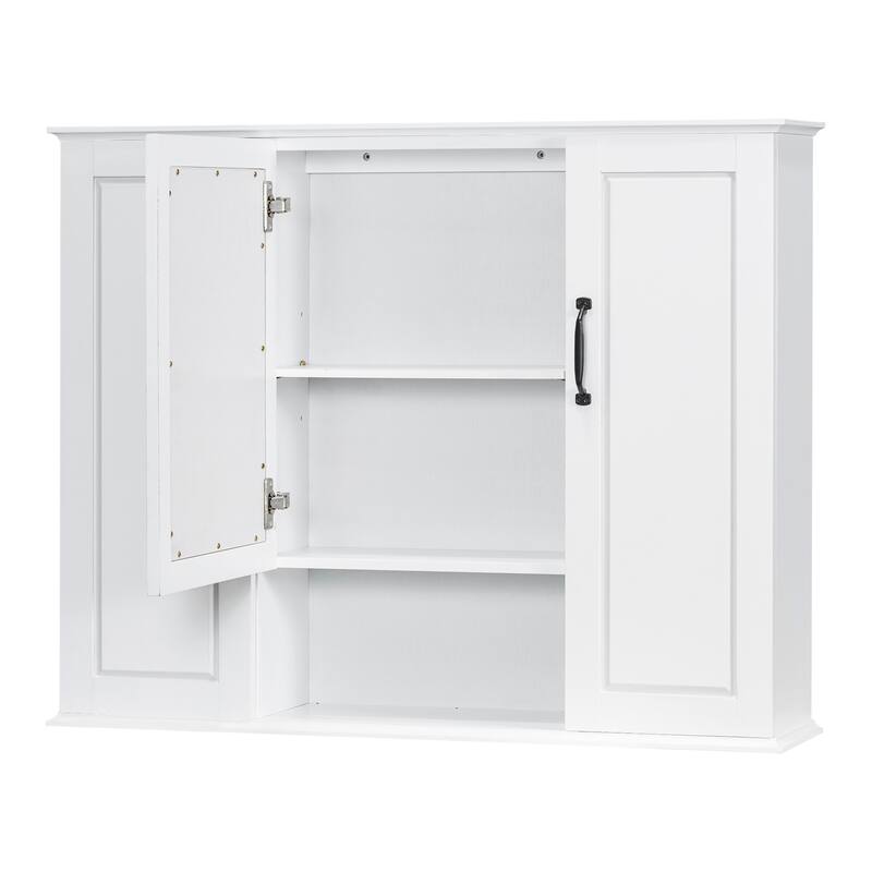 GDFStudio - Nathaniel Brooks Modern Wall Mounted Medicine Cabinet with Mirror and Versatile Storage Design