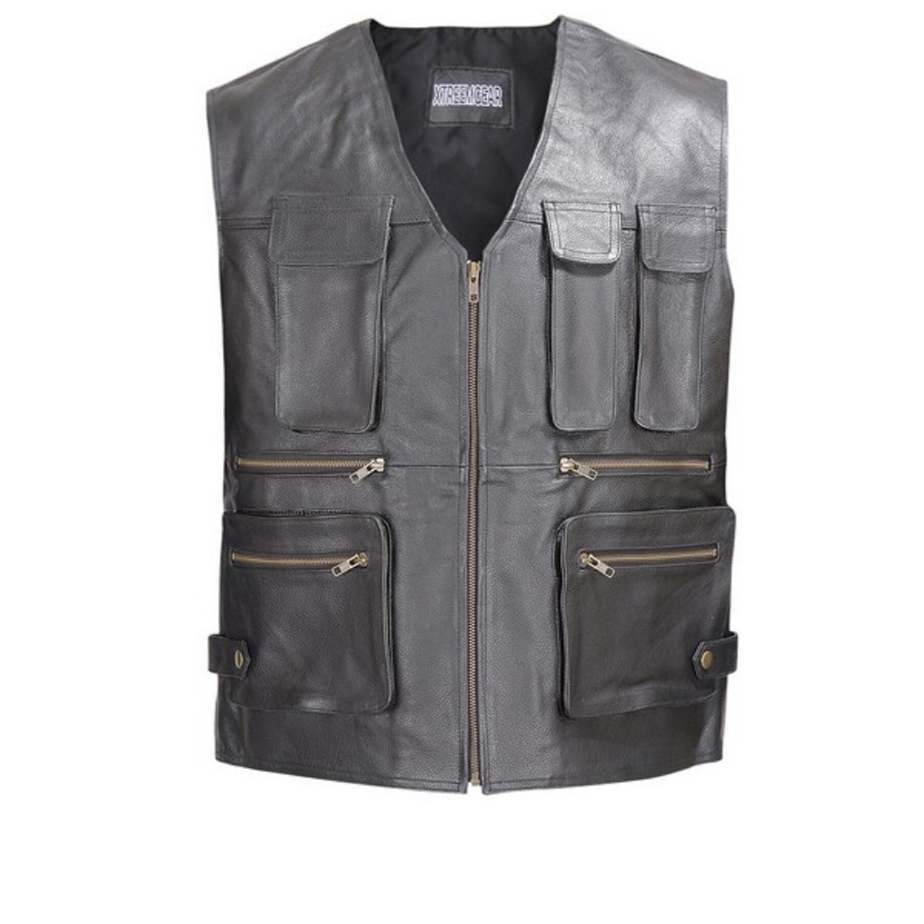 leather vest with pockets