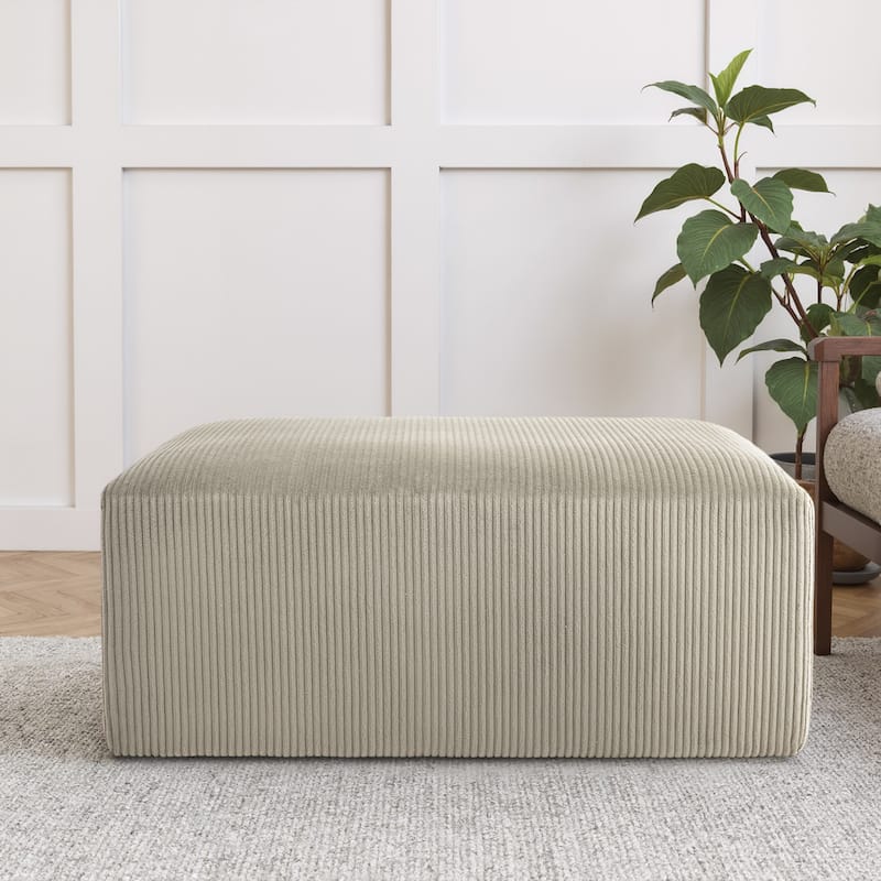 Corduroy Upholstered Modular Sectional Sofa with Ottoman