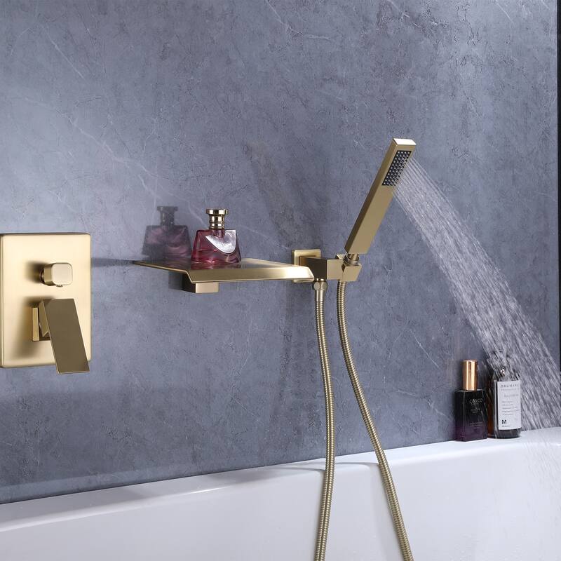 Single Handle Wall Mounted Roman Tub Faucet with Diverter and Handshower