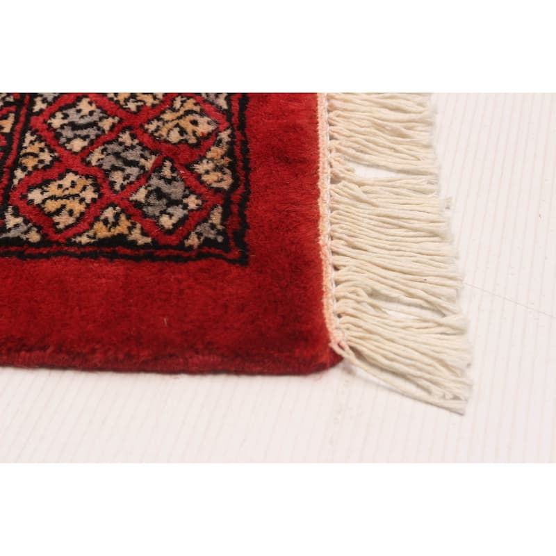 ECARPETGALLERY Hand-knotted Peshawar Bokhara Red Wool Rug - 5'8 x 8'1