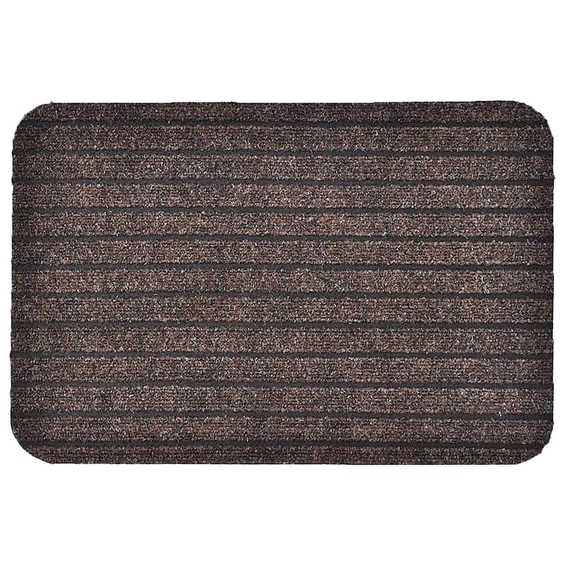 Outdoor Front Door Mat Chloe Polypropylene Latex Rug 24x16 Brown - 16 W x 24 L x 1/4 H - Brown