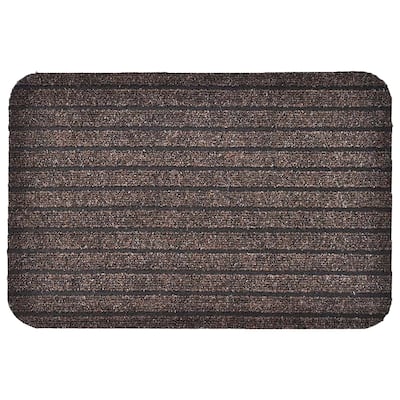 Outdoor Front Door Mat Chloe Polypropylene Latex Rug 24x16 Brown