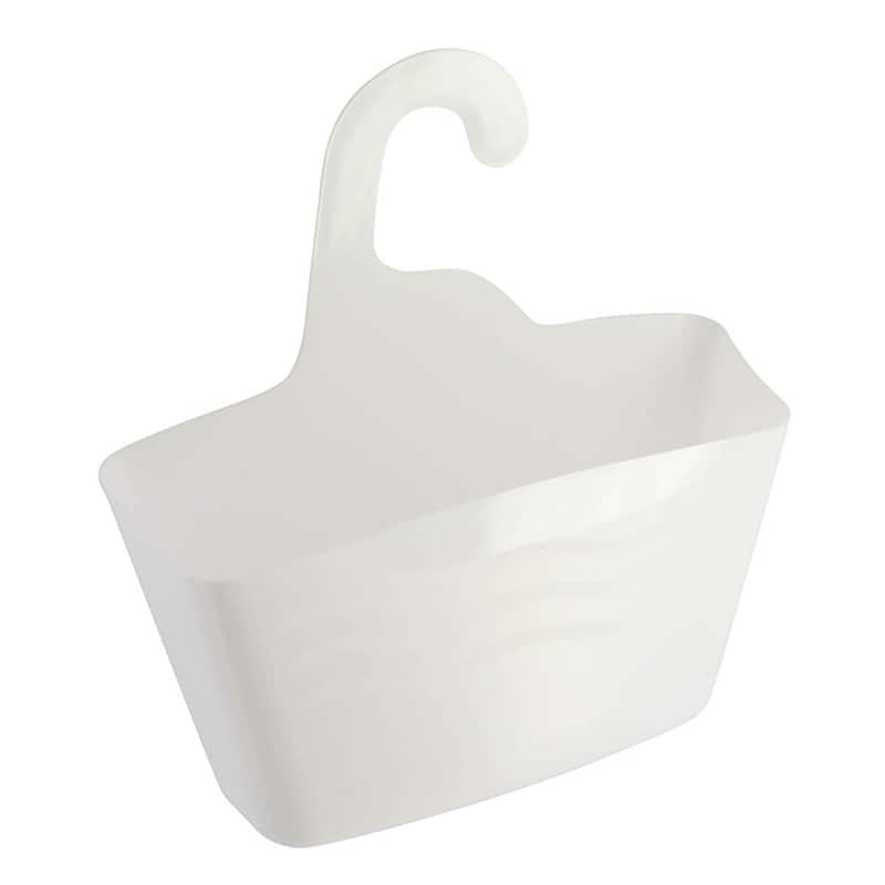 Hanging Shower Caddy Organizer Plastic Basket - 9" L x 3" W x 10" H - White