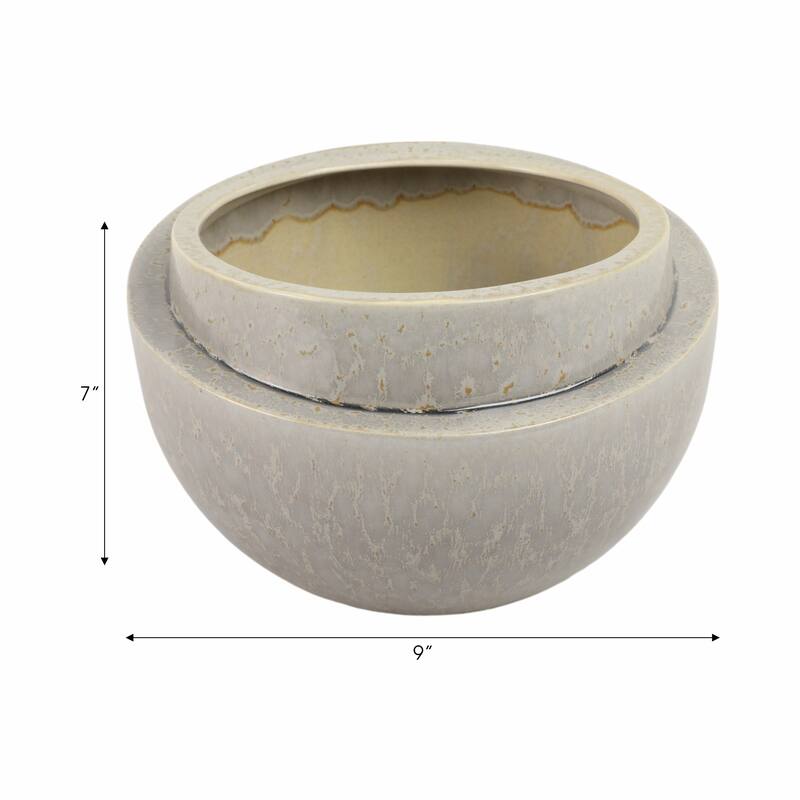 Round Layered Decorative Bowl - Abstract Pattern - 9", Gray - 9.0"