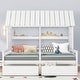 preview thumbnail 13 of 18, Twin Size House Platform Beds with Two Drawers,Combination of 2 Side by Side Twin Size Beds