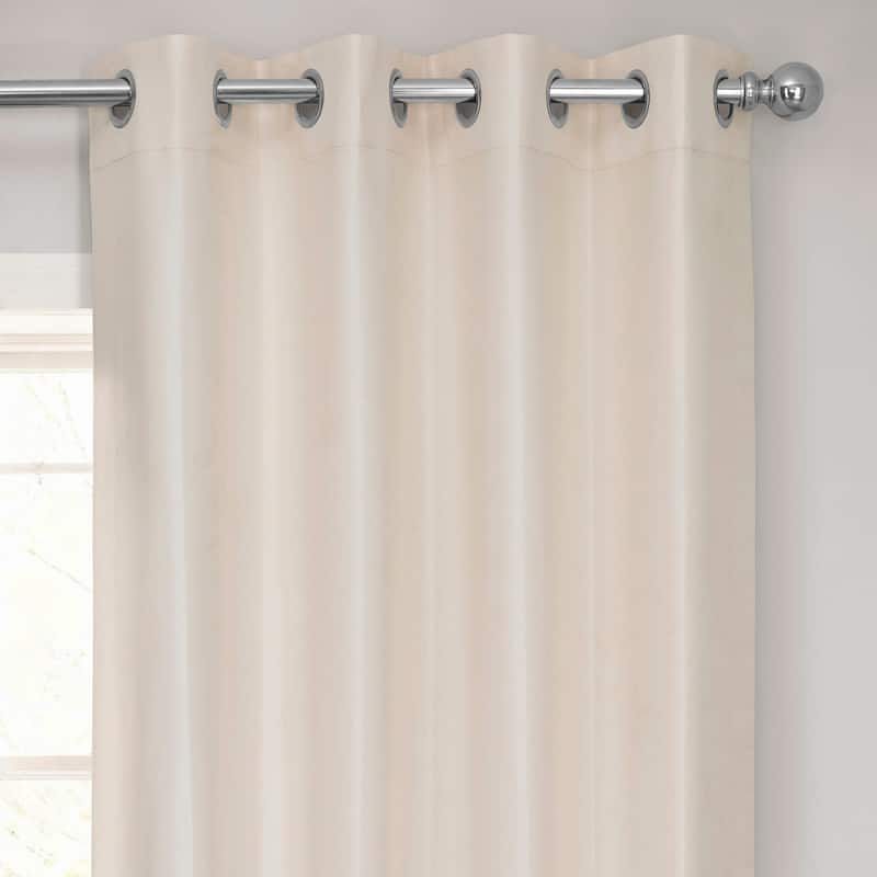 Exclusive Fabrics Textured Dupioni Faux Silk 84-inch Grommet Blackout Grommet Curtain (1 Panel) - 50 x 84