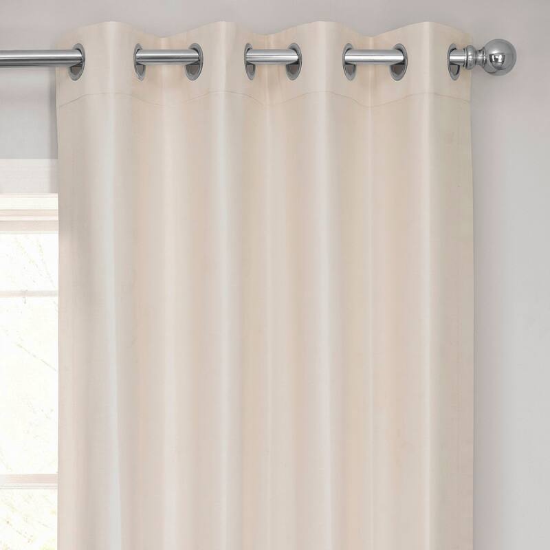 Exclusive Fabrics Textured Dupioni Faux Silk Blackout Grommet Curtain Panel