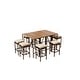 preview thumbnail 9 of 17, 10-Piece Outdoor Patio Counter Height Foldable Dining Set with 8 Cushioned Stools, 2 Acacia Wood Foldable Table