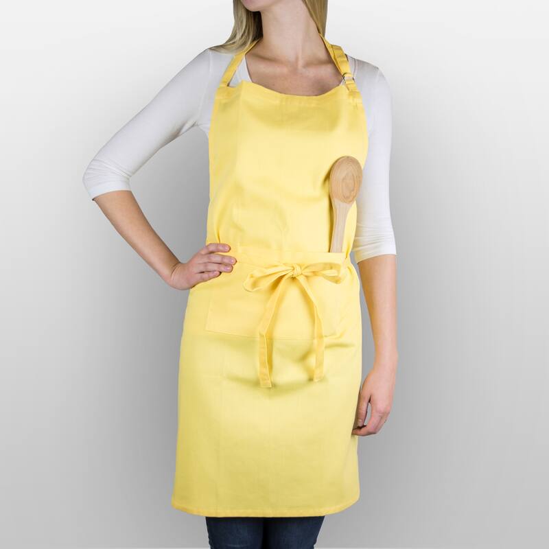 Solid Unisex Chino Cotton Kitchen Chef Apron - 32" - Corn Yellow