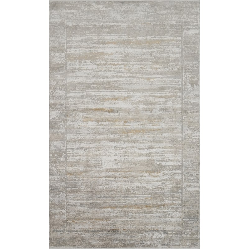 Machine Made Oriental Polyester Carpet Abstract Multi-Colored Distressed Area Rug - 7' 5'' X 5' 2''