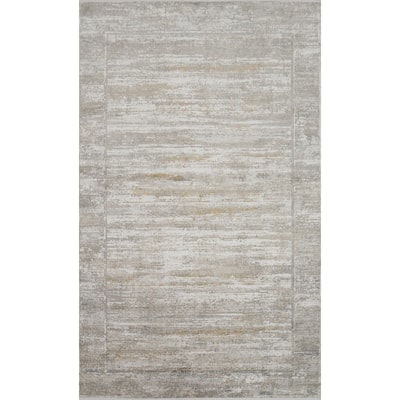Machine Made Oriental Polyester Carpet Abstract Multi-Colored Distressed Area Rug - 7' 5'' X 5' 2''