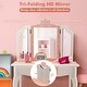 preview thumbnail 9 of 18, Gymax Kid Vanity Set Wooden Makeup Table Stool Tri-Folding Mirror