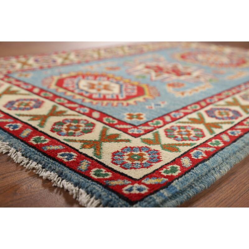Blue Kazak Accent Rug Handmade Wool Carpet - 2'1" x 3'1"