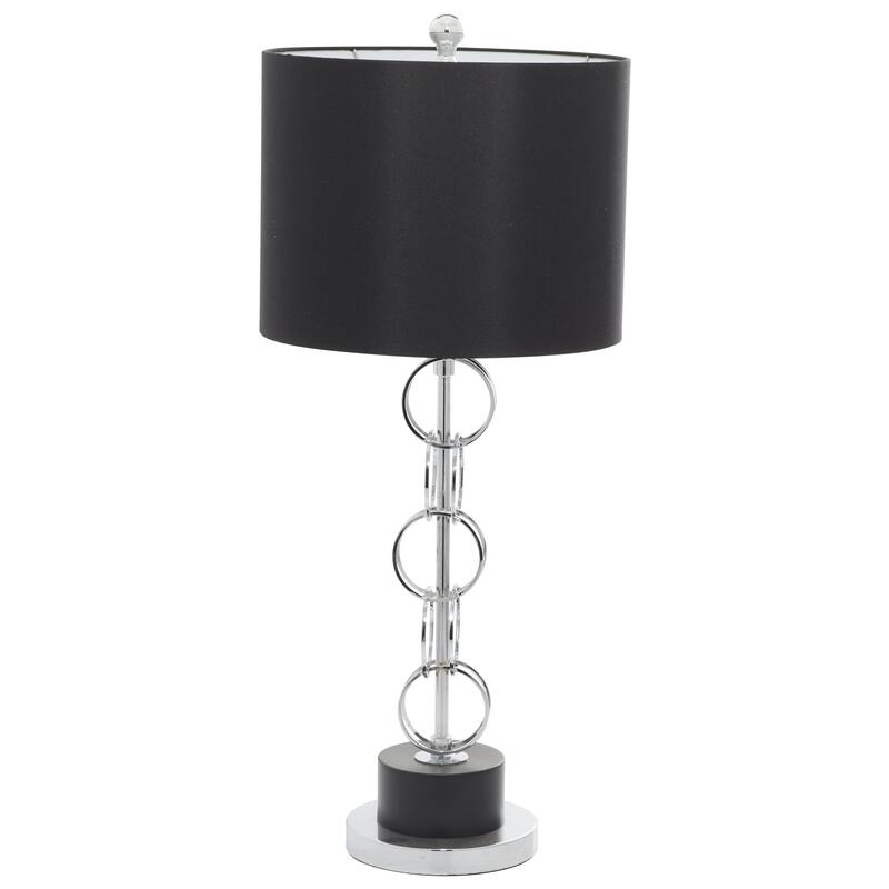 Polystone Room Table Lamp with Circular Links - Black - Roche River Decor