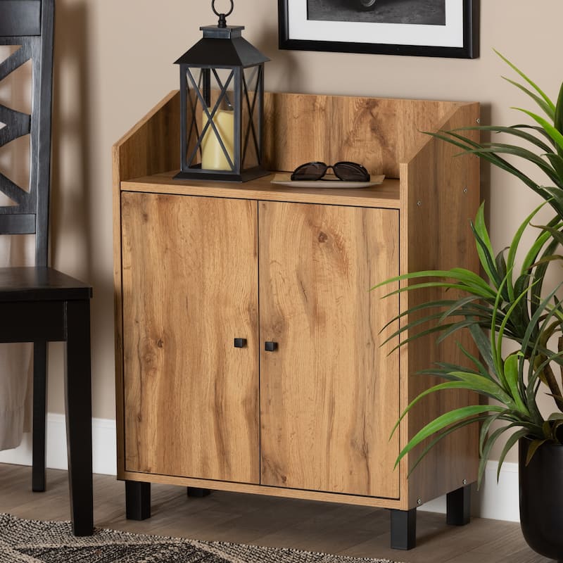 Rossin Modern 2-Door Entryway Shoe Storage Cabinet with Top Shelf