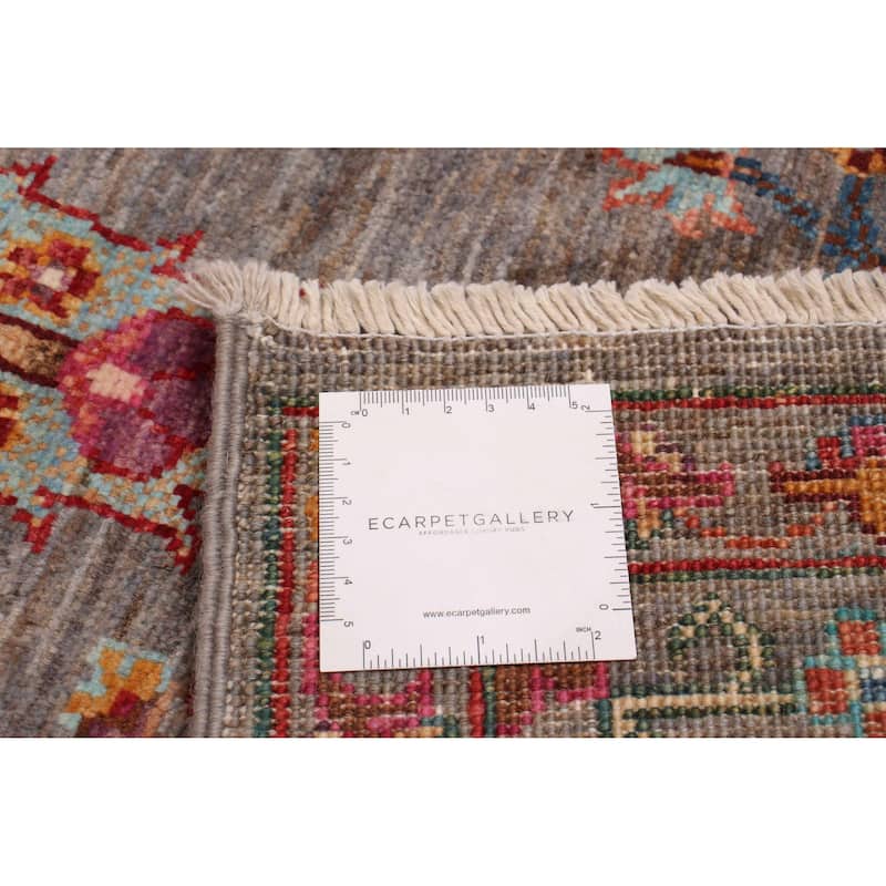 ECARPETGALLERY Hand-knotted Modern Ersari Grey Wool Rug - 4'11 x 6'9