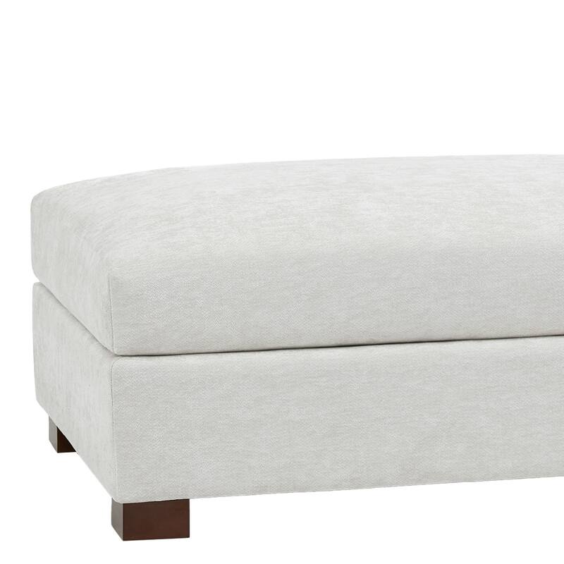41" W Modern Rectangle Chenille Ottoman