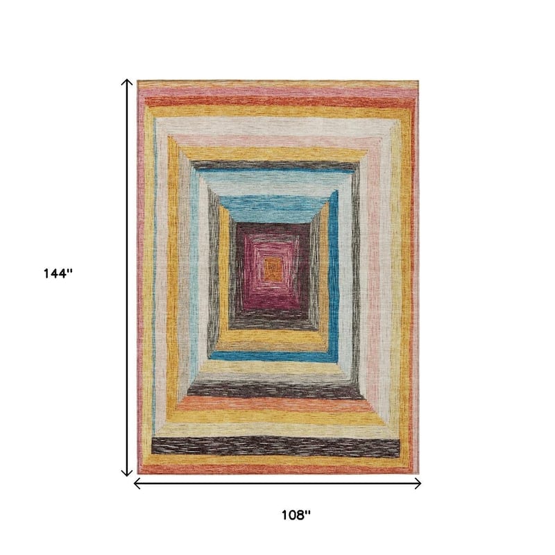 HomeRoots Geometric Transitional Rectangle Outdoor Rug