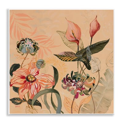 Stupell Tropical Foliage & Blooms Wall Plaque Art Design By Dusza