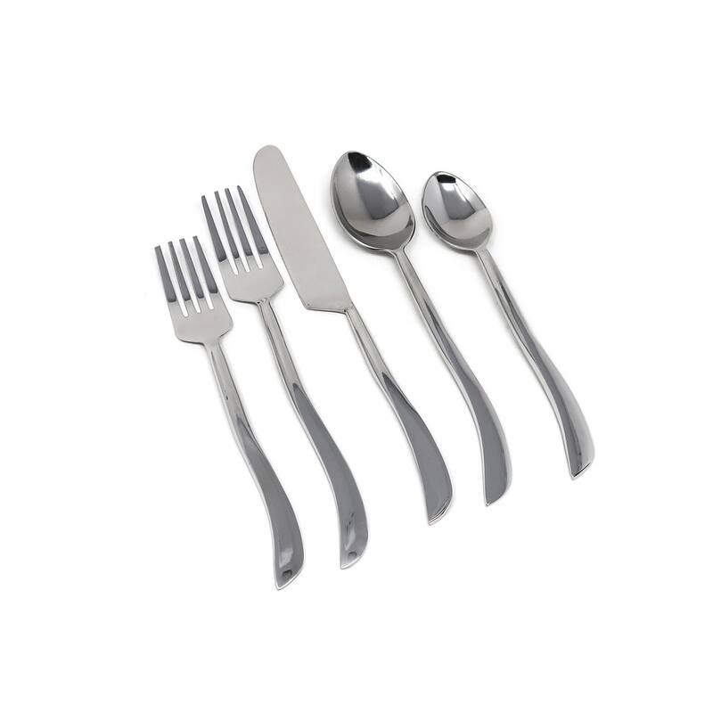Service for 4 - Dishwasher Safe 20 Pc Flatware Set with Swiveled Handles