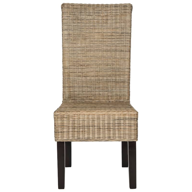SAFAVIEH Jorine Grey Wicker Dining Chair (Set of 2) - 18.1" x 13.2" x 40.1" - 18Wx13Dx40H - Grey