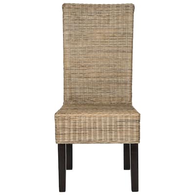 SAFAVIEH Jorine Grey Wicker Dining Chair (Set of 2) - 18.1" x 13.2" x 40.1" - 18Wx13Dx40H