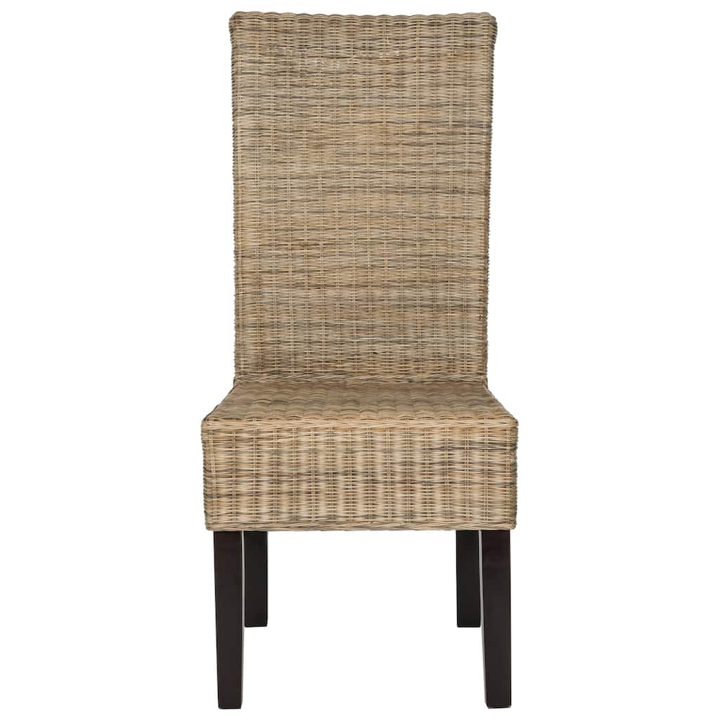 SAFAVIEH Jorine Grey Wicker Dining Chair (Set of 2) - 18.1" x 13.2" x 40.1" - 18Wx13Dx40H