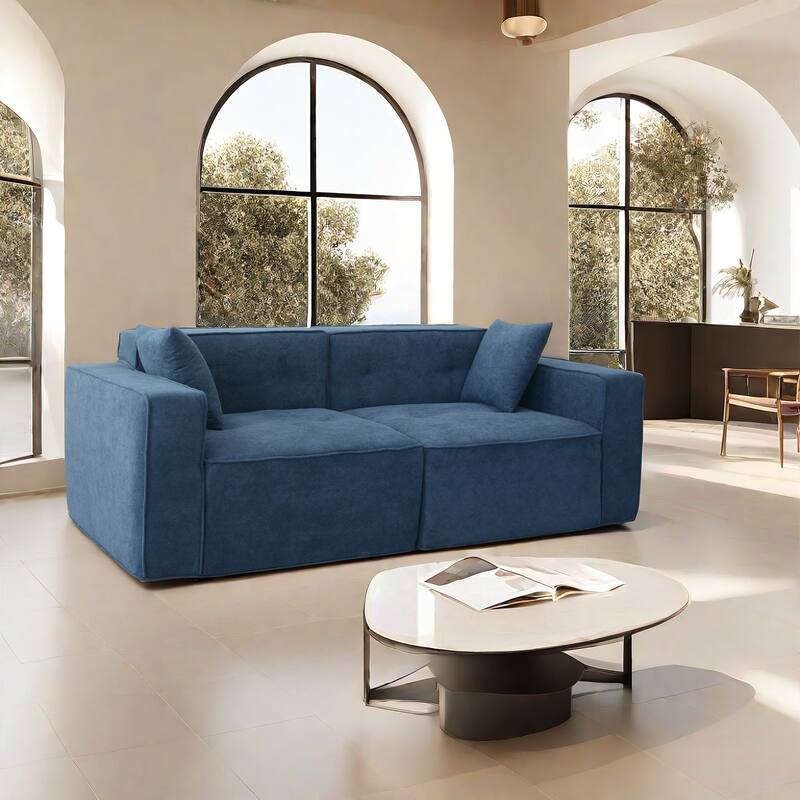 Ergonomic Sofa Couch with Pillow Top Armrests, Exquisite Upholstered Loveseat Indoor Sofa Couch Sofa Seating