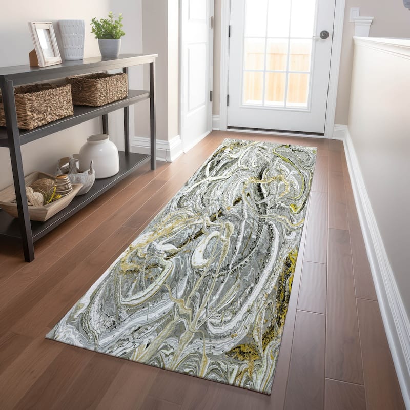 Premium Washable Super Soft Abstract Contemporary Mayfield Rug - Multi - 2' 3" x 7' 6" - Runner