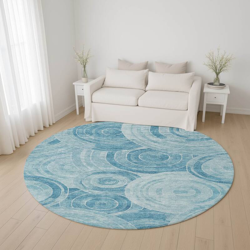 Premium Washable Super Soft Contemporary Mosaic Mayfield Rug - Denim - 8' x 8'