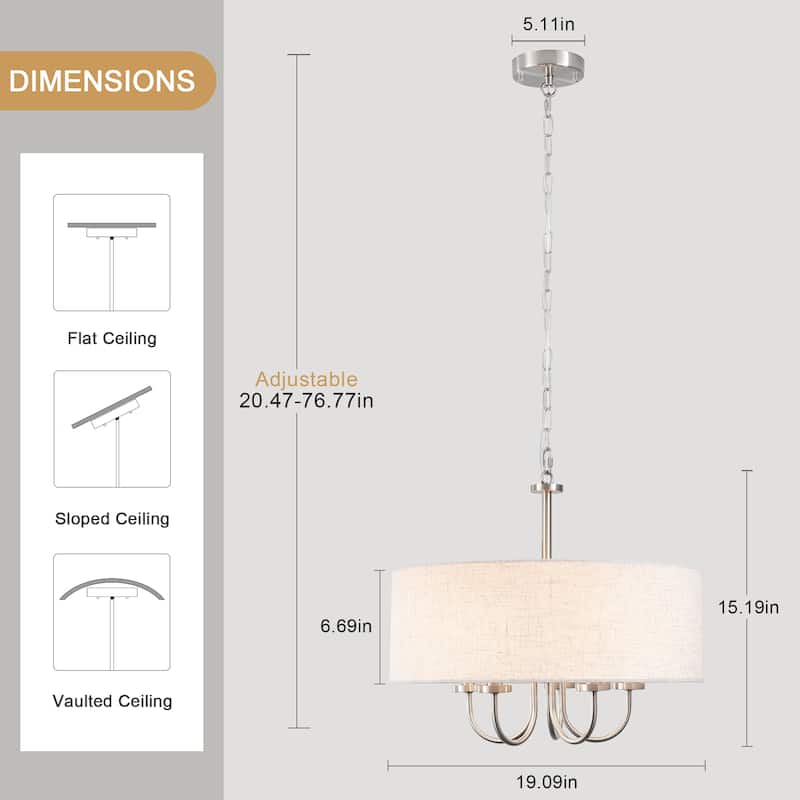 5-Light Modern Candlestick Hanging Linear Chandelier Lighting Fixture for Kitchen Island