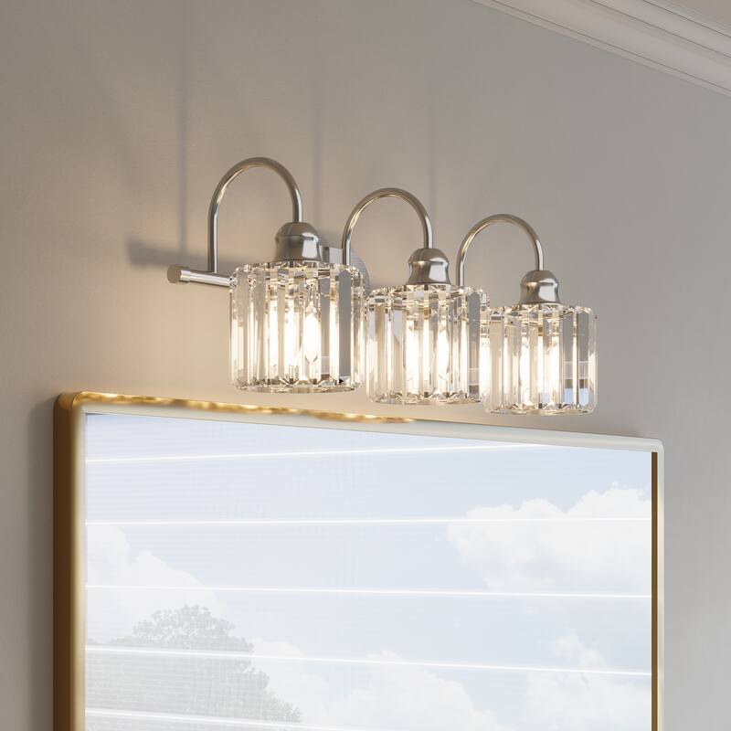 ExBrite Modern Rose Gold 1/2/3/4/5-light Bathroom Dimmable Crystal Vanity Lights Wall Sconces