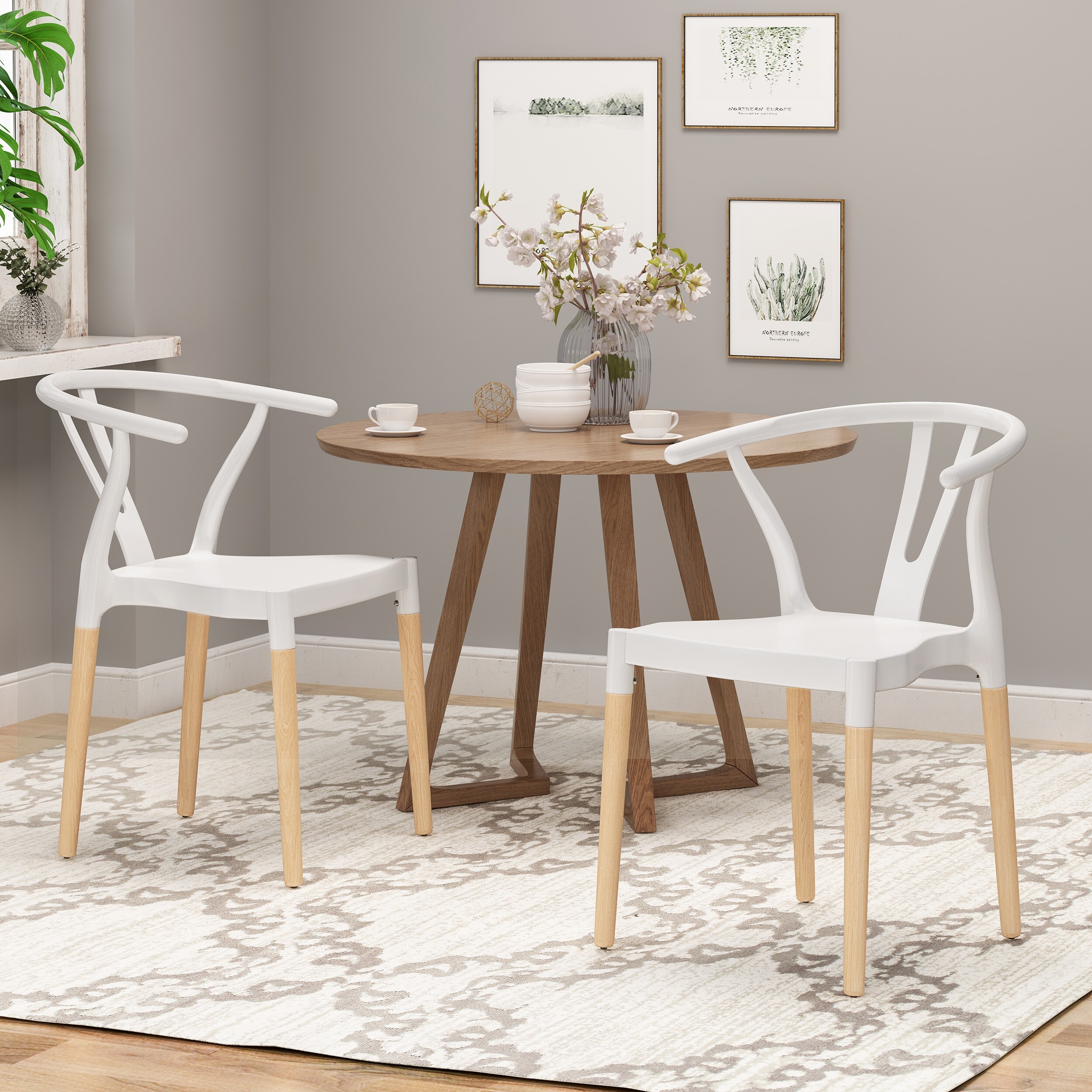 High quality Dining Chair with Spacious Seating Space and Comfortable Back Set of 2 White Bed Bath Beyond 42431786