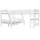 preview thumbnail 14 of 16, Modern L-Shaped Wooden Twin Size Loft Bed and Twin over Full Bunk Bed with Built-in Desk,Easy Assembly