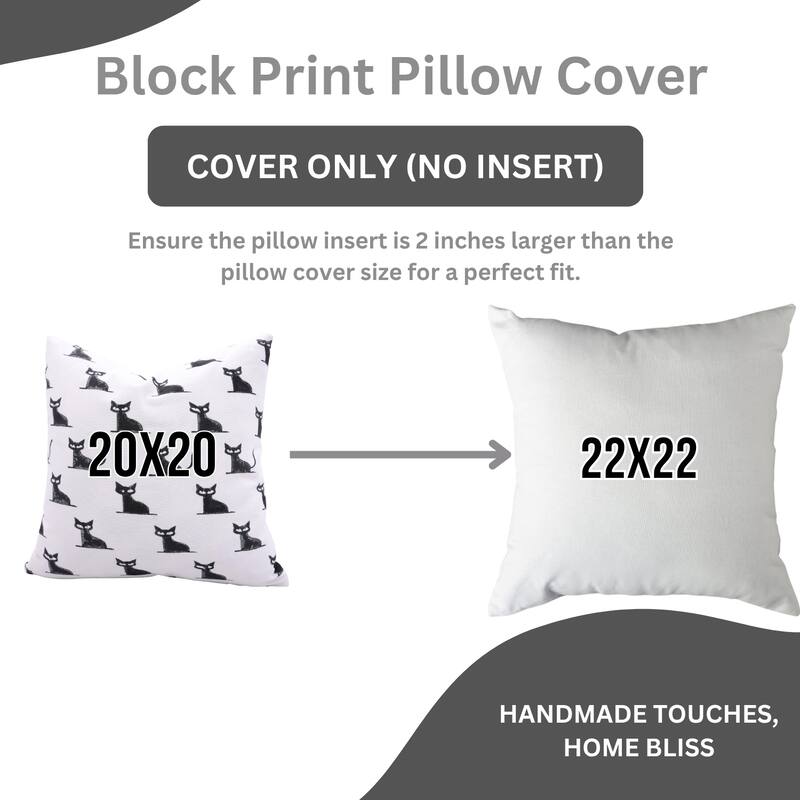 Fabdivine Handmade Block Print Cotton Green Pillow Cover, Pumpkin