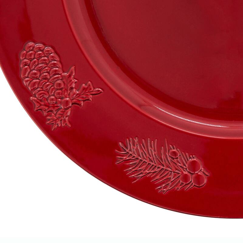 Charger Plates With Holly Berry Design (Set of 4)