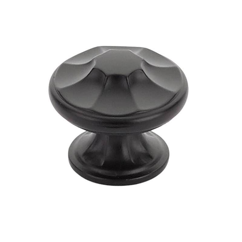Schaub and Company Empire 1-3/8" Decorative Round Mushroom Cabinet - Matte Black