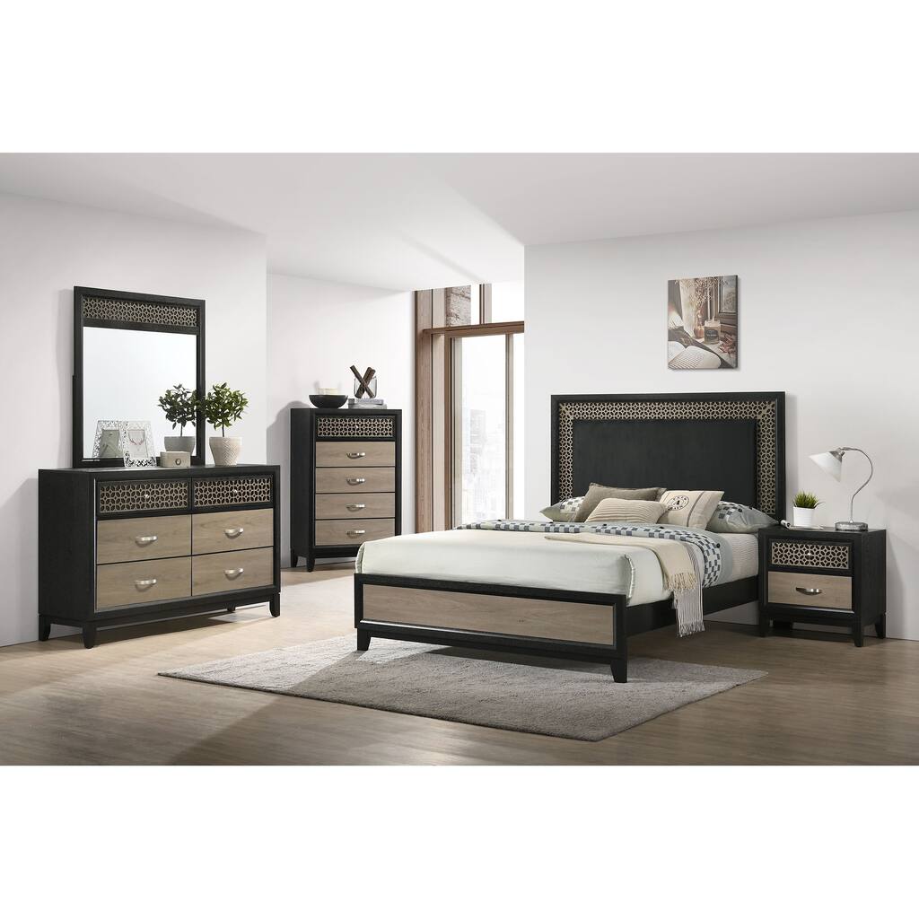 Valencia Bedroom Set Light Brown and Black