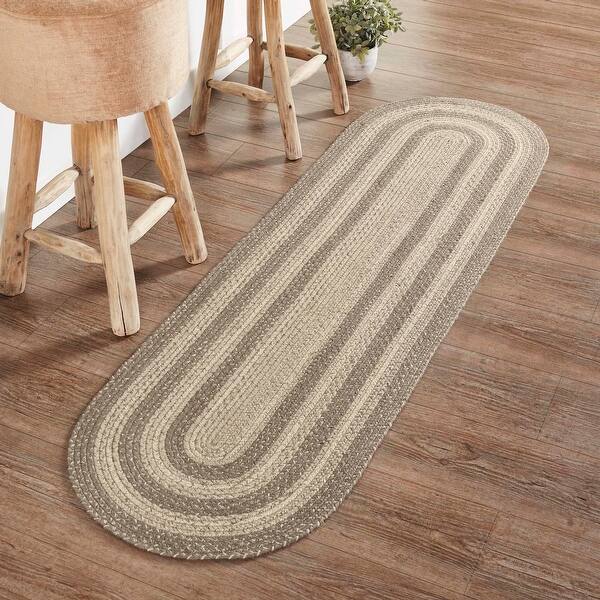 VHC Brands - Colonial Star Braided Area Rug - Natural & Black - 60 x 96