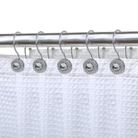 Popular Bath Lagos Metal Shower Curtain Hooks, Satin Nickel, 12 Pack